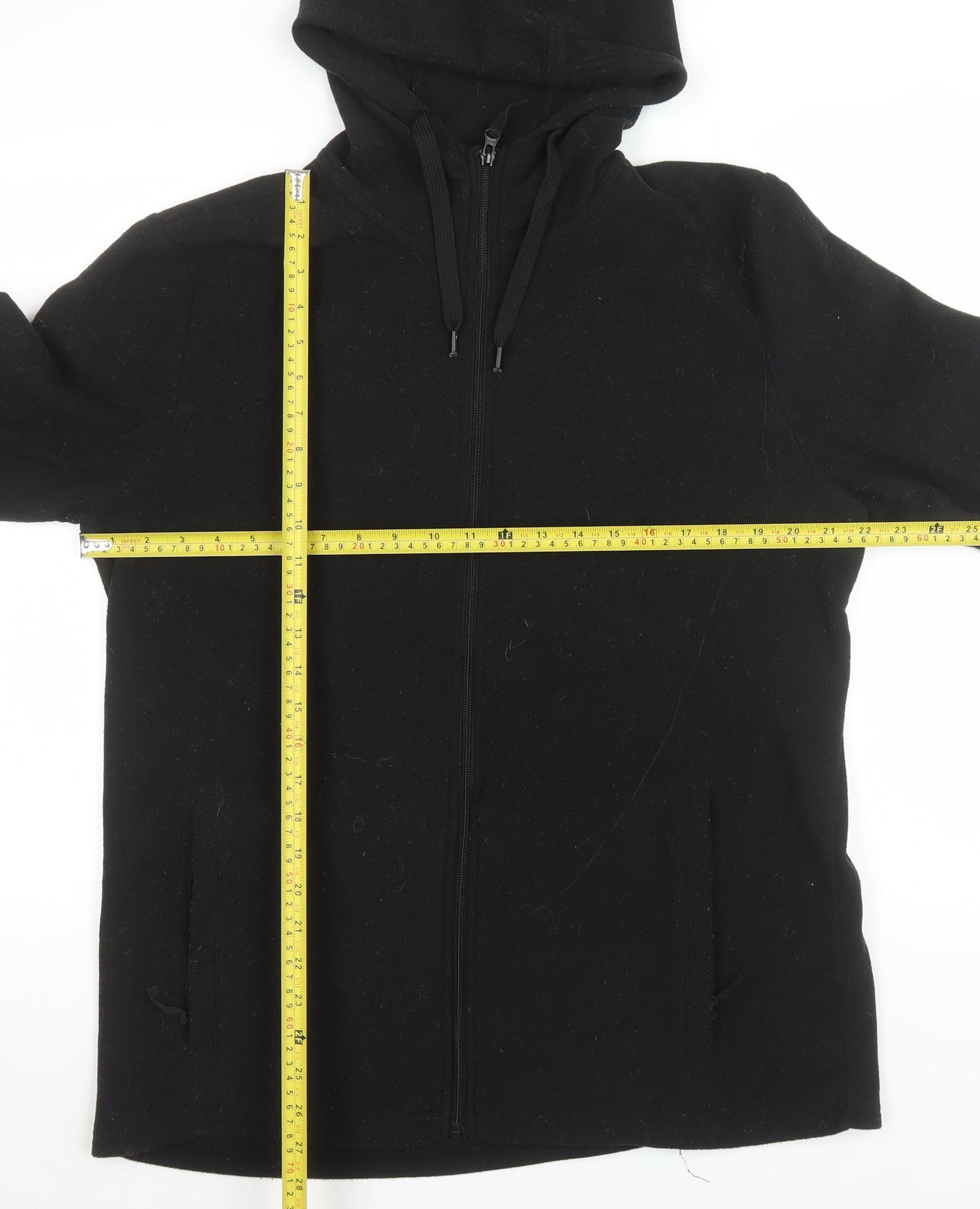 Mountain Warehouse Womens Black Fleece Hooded Jacket L Full Zip