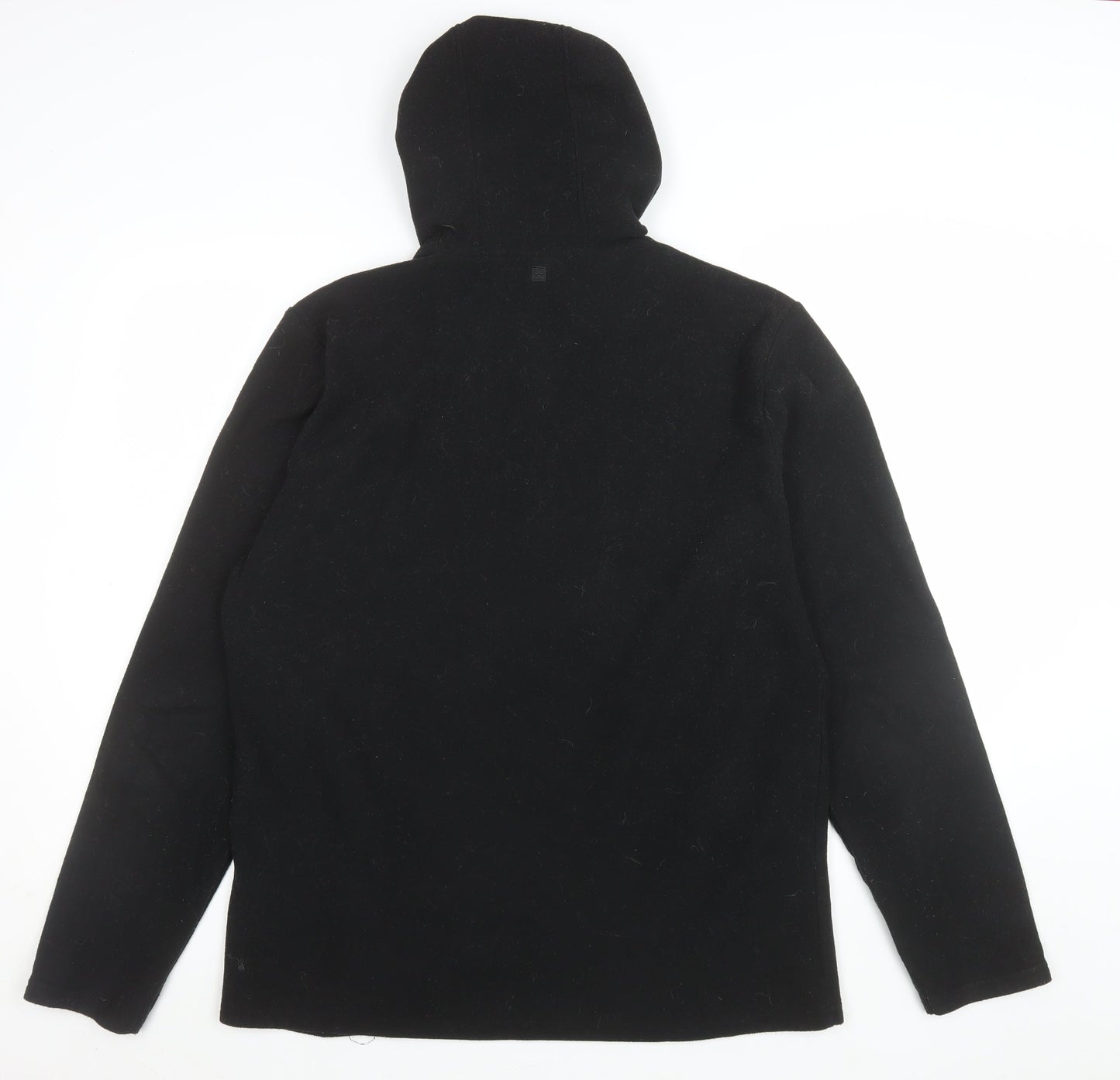 Mountain Warehouse Womens Black Fleece Hooded Jacket L Full Zip