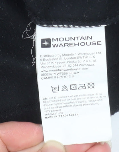 Mountain Warehouse Womens Black Fleece Hooded Jacket L Full Zip