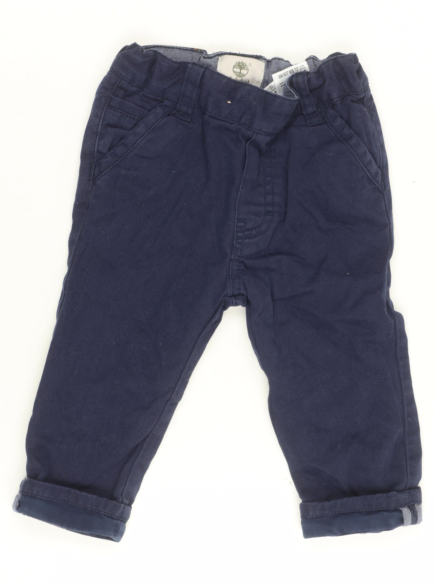 Timberland Blue Cotton Khaki Trousers 12 Months Unisex Baby Regular Fit