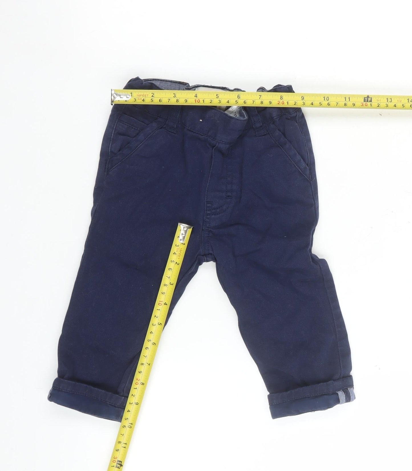 Timberland Blue Cotton Khaki Trousers 12 Months Unisex Baby Regular Fit