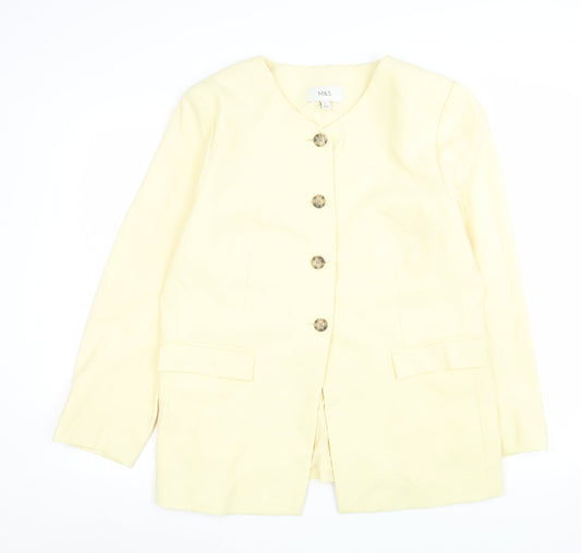 Marks and Spencer Womens Yellow Blazer Jacket Size 18 Regular Fit