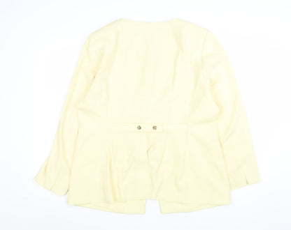 Marks and Spencer Womens Yellow Blazer Jacket Size 18 Regular Fit