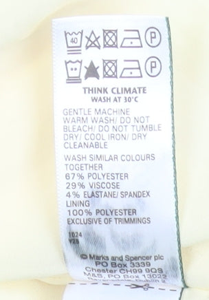 Marks and Spencer Womens Yellow Blazer Jacket Size 18 Regular Fit