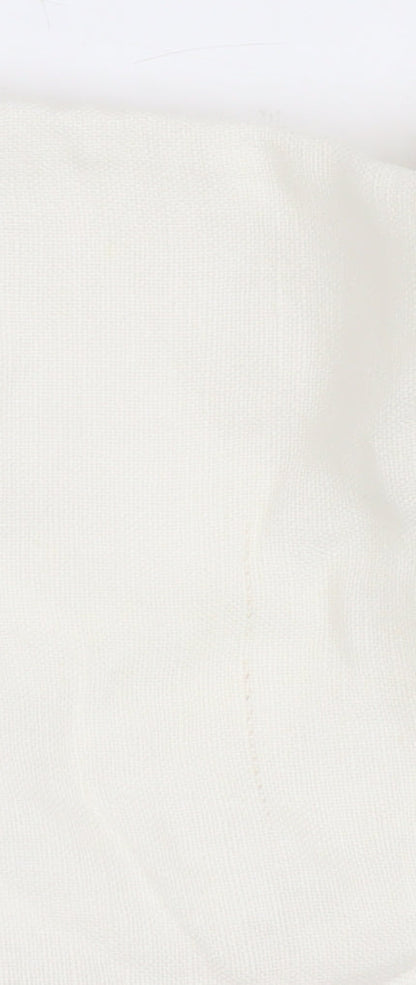 Wallis Ivory Linen Blend Women's Size 14 Single-Breasted Blazer