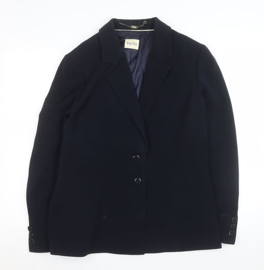 Viyella Women's Navy Blue Classic Blazer Jacket UK 16 Polyester Lined