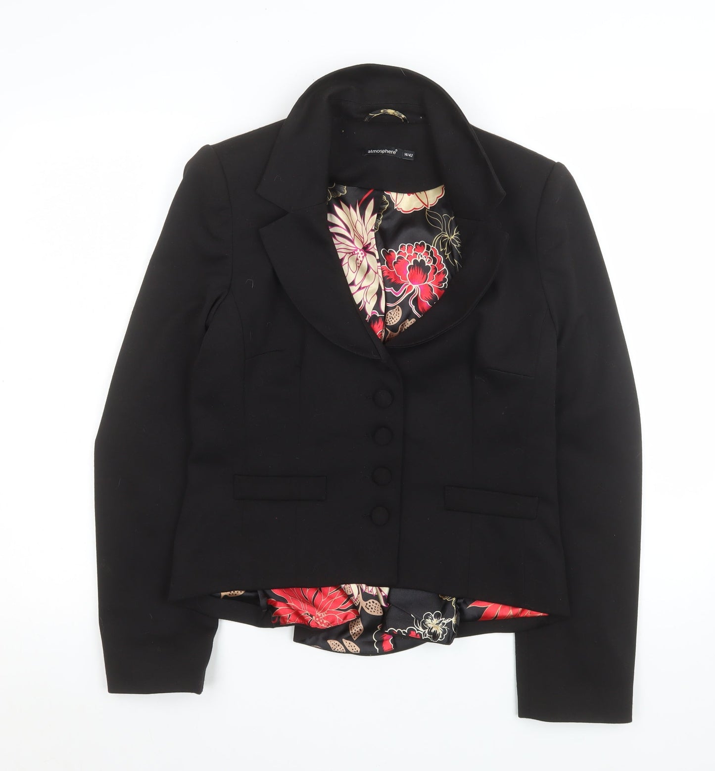 Atmosphere Women Black Size 14 Tailored Suit Jacket Blazer