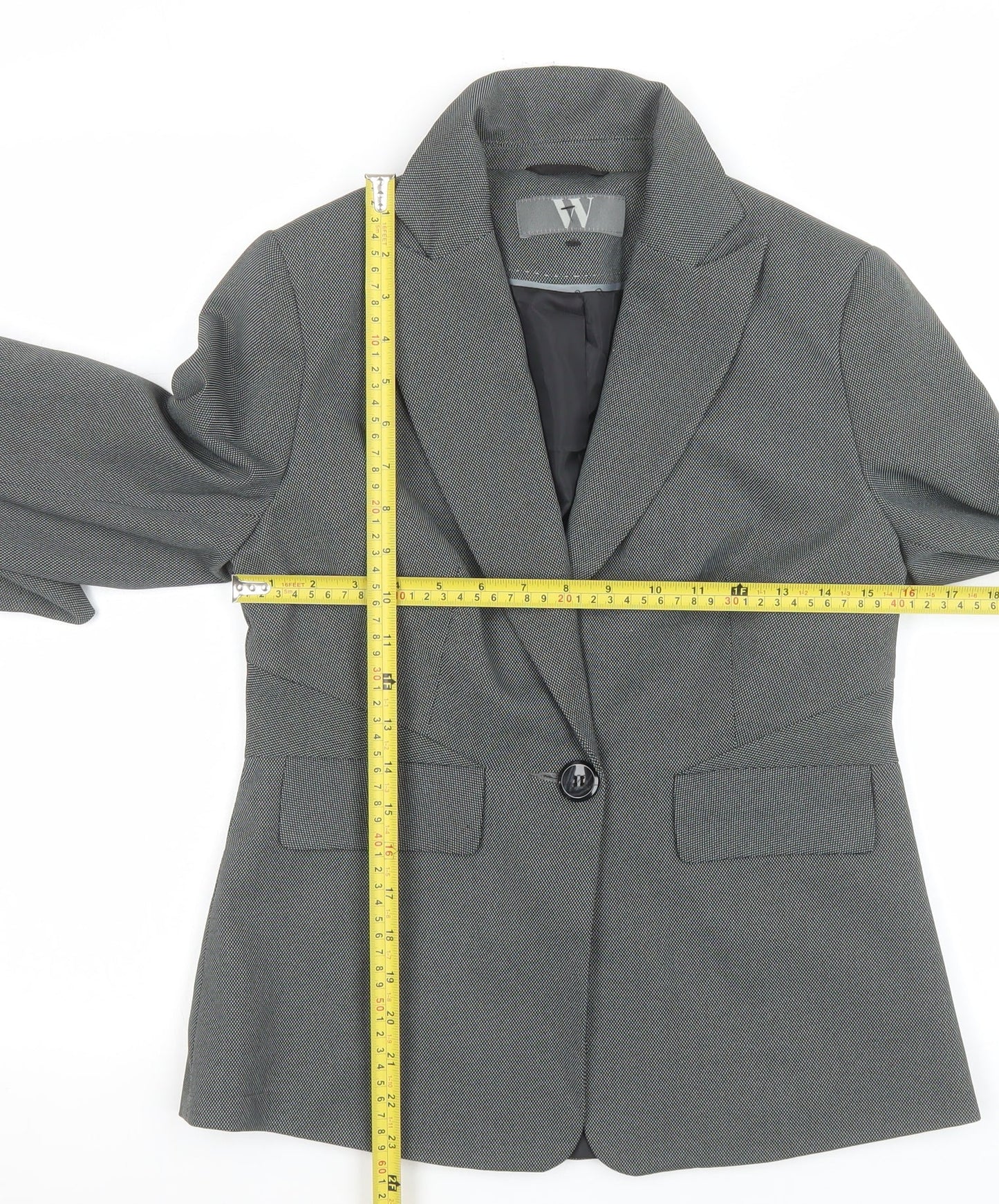 BHS Women Grey Size 10 Classic Single-Breasted Suit Jacket