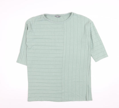 Nutmeg Women’s Green Striped Short Sleeve T-Shirt Size 12
