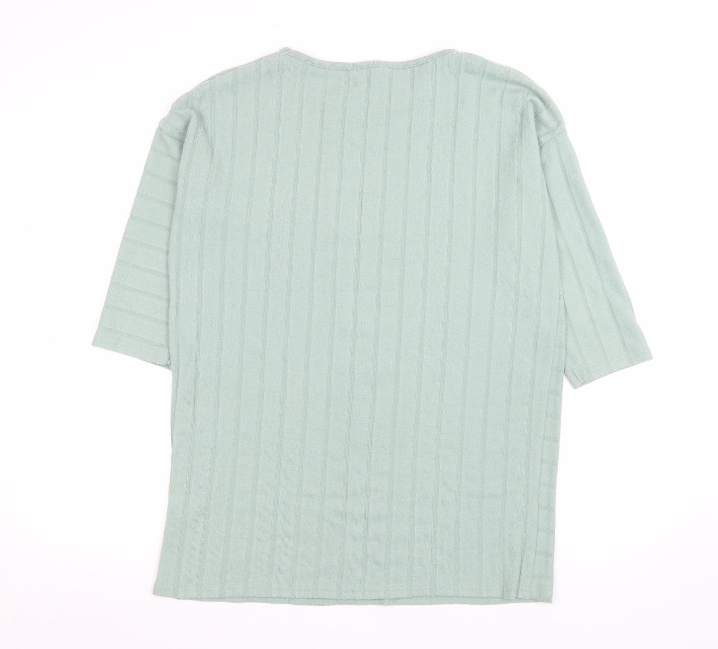 Nutmeg Women’s Green Striped Short Sleeve T-Shirt Size 12