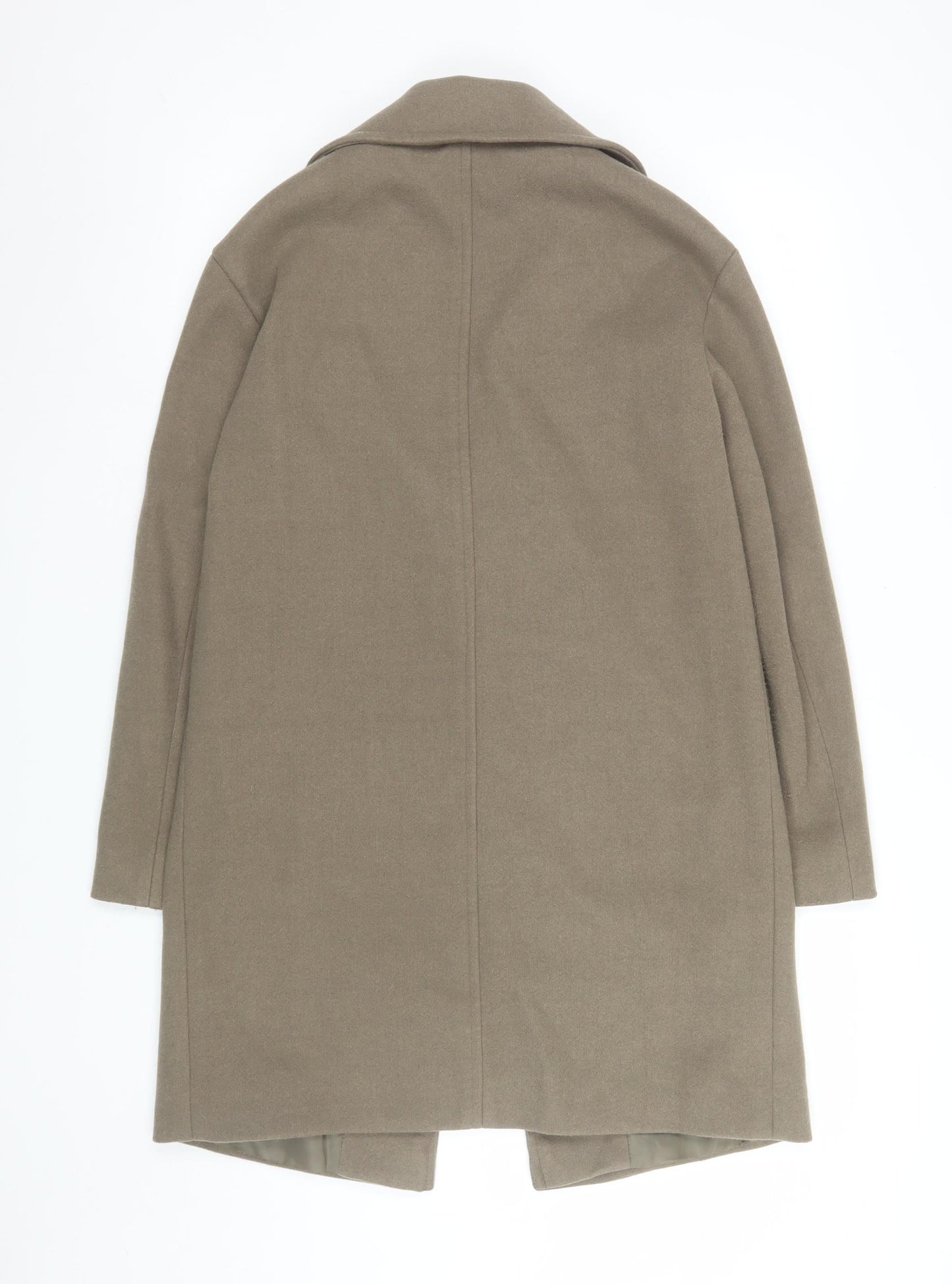 Marks and Spencer Women Mocha Wool Blend Single Breasted Coat Size 8