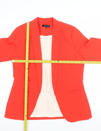 New Look Women Red Longline Blazer UK 12 Polyester Lined Jacket