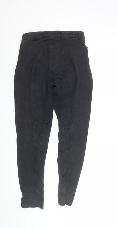 Womens UK Size 32L John Whitaker Slim Fit Jodhpur Black Trousers