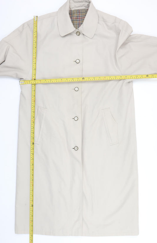 Marks and Spencer Women’s Beige Long Rain Coat Size 10 Classic Style