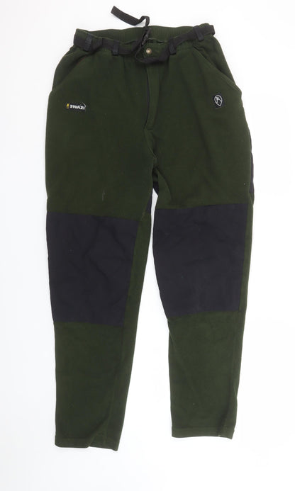 Swazi Men's Green Fleece Cargo Trousers M Outdoor Workwear