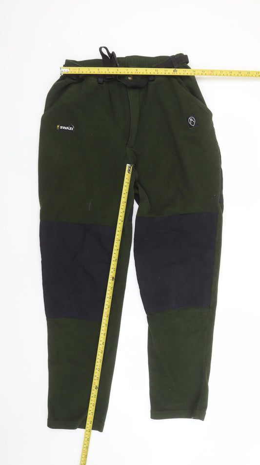 Swazi Men's Green Fleece Cargo Trousers M Outdoor Workwear