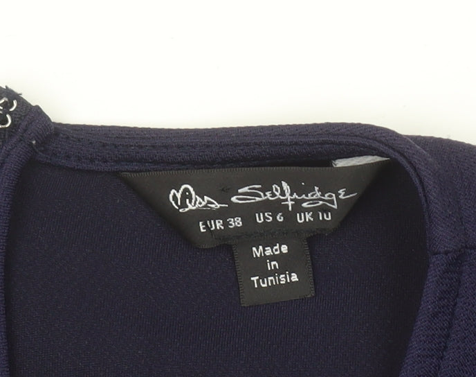 Womens UK Size 10 Miss Selfridge One-Piece Blue Jumpsuit