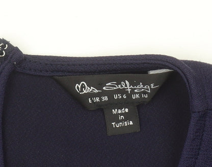 Womens UK Size 10 Miss Selfridge One-Piece Blue Jumpsuit