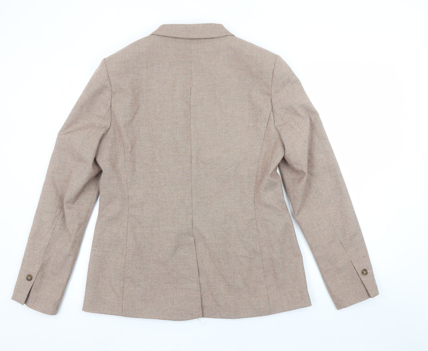Next Women’s Beige Check Blazer UK 14 Regular Fit Single-Breasted