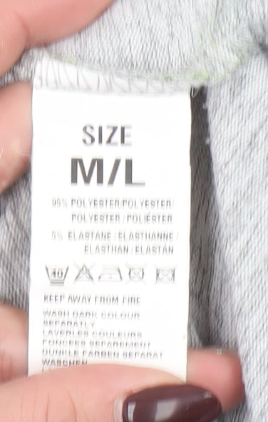 QED London Women's Grey Bird Print Long Sleeve Jersey Top M