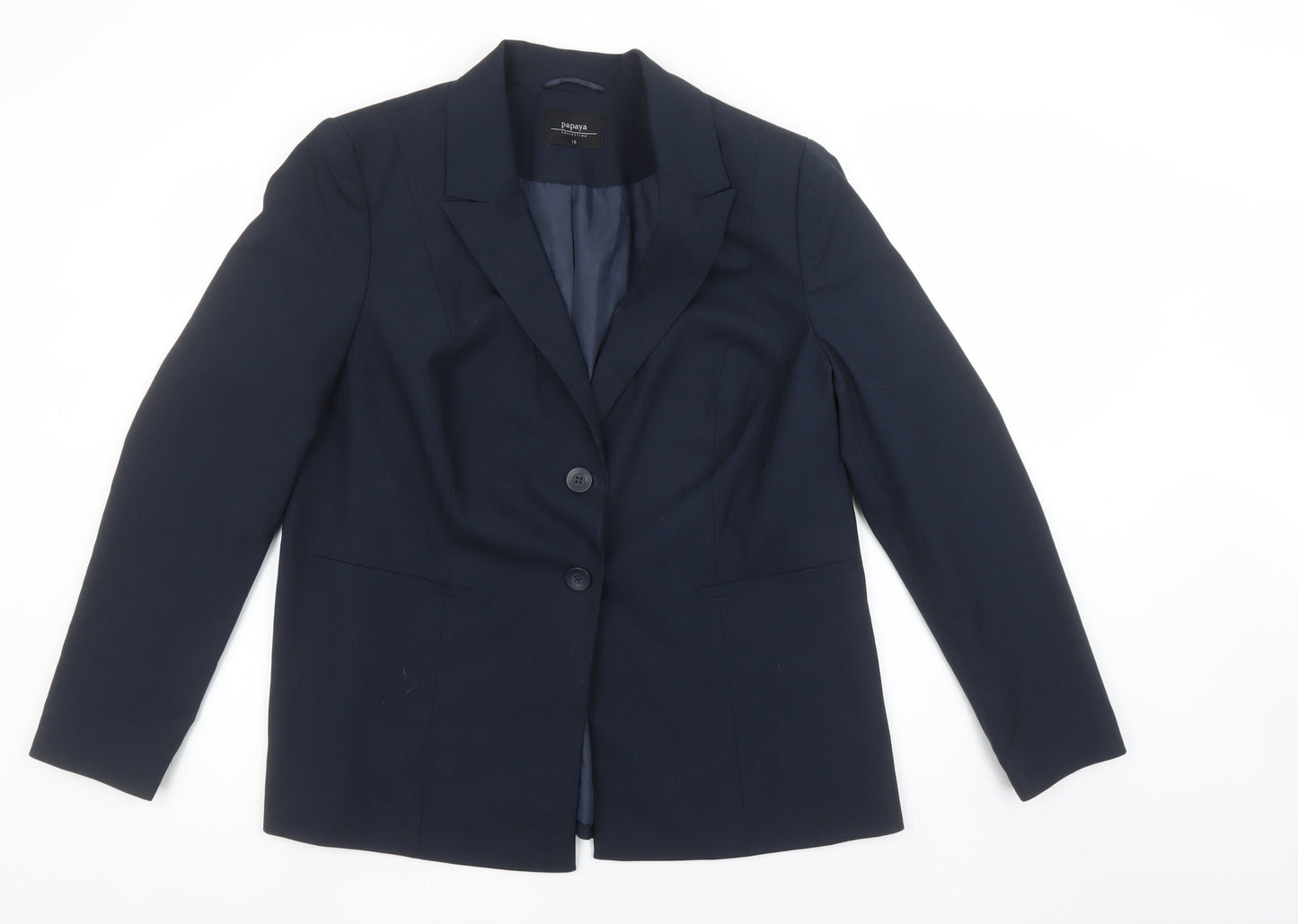 Papaya Women’s Blue Size 18 Tailored Two-Button Blazer Jacket