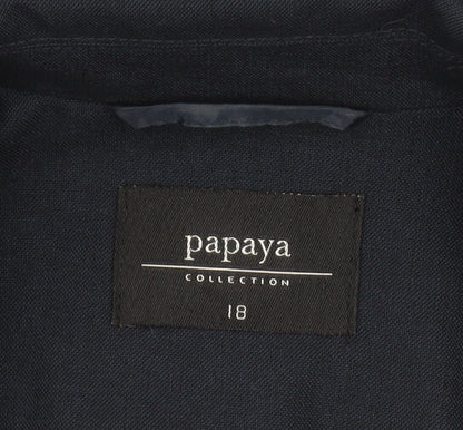 Papaya Women’s Blue Size 18 Tailored Two-Button Blazer Jacket