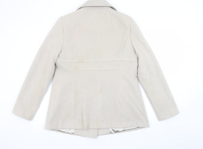 Womens UK Size 12 Wallis Beige Pea Coat