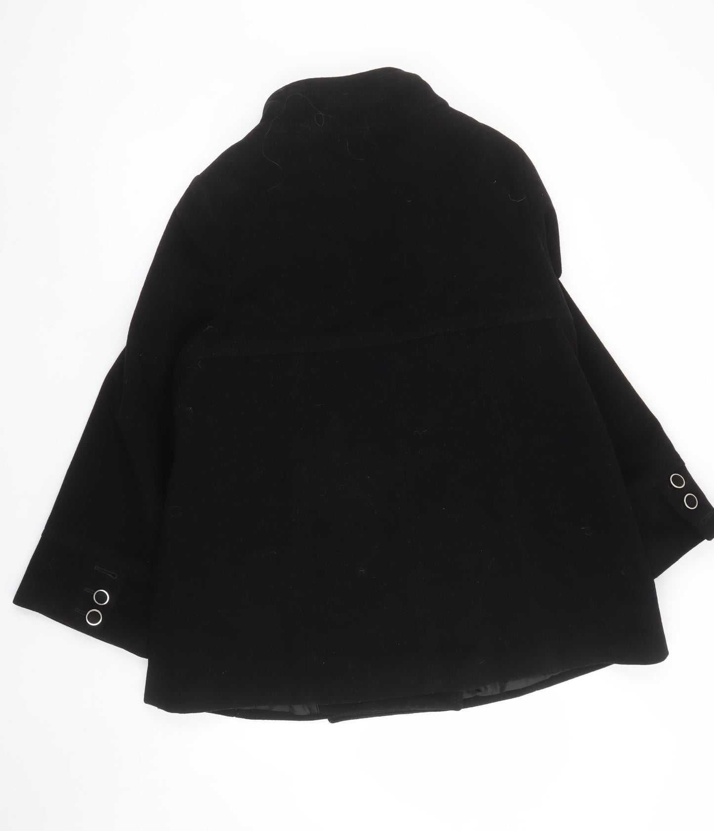 Marks and Spencer Womens Black Wool Blend Pea Coat Size 16