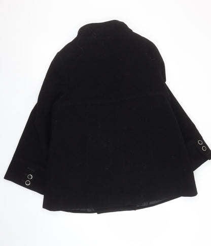 Marks and Spencer Womens Black Wool Blend Pea Coat Size 16