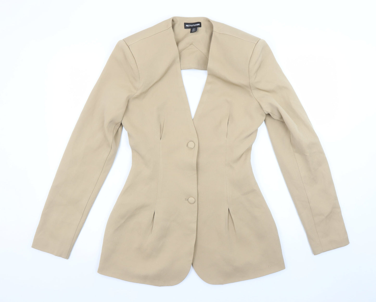 Womens UK Size 8 PRETTYLITTLETHING Regular Beige Blazer