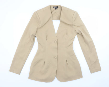 Womens UK Size 8 PRETTYLITTLETHING Regular Beige Blazer