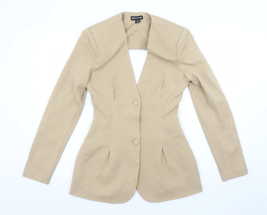 PrettyLittleThing Women’s Beige Tailored Two Button Slim Fit Blazer UK 8