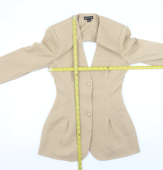 PrettyLittleThing Women’s Beige Tailored Two Button Slim Fit Blazer UK 8