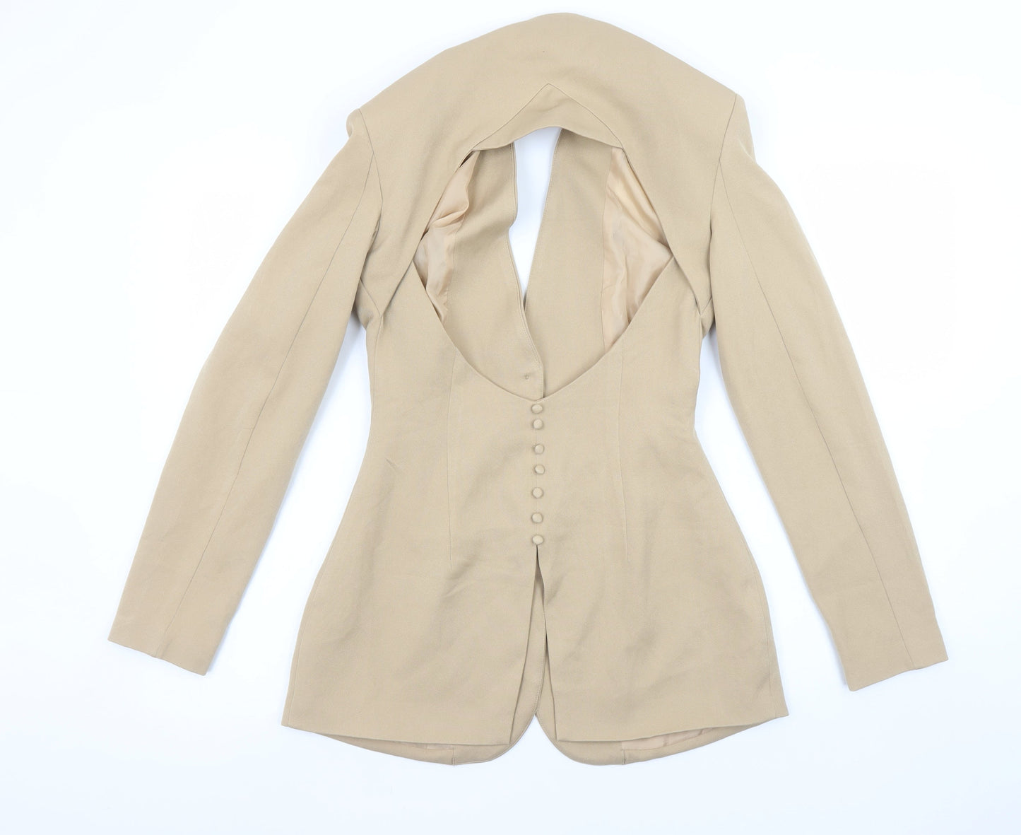 Womens UK Size 8 PRETTYLITTLETHING Regular Beige Blazer