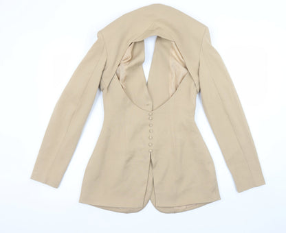 Womens UK Size 8 PRETTYLITTLETHING Regular Beige Blazer