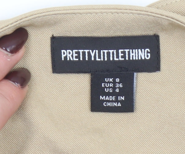 Womens UK Size 8 PRETTYLITTLETHING Regular Beige Blazer