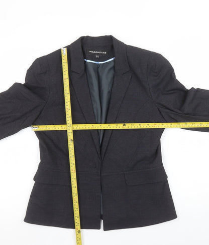 Warehouse Women Black Size 12 Tailored Blazer Jacket