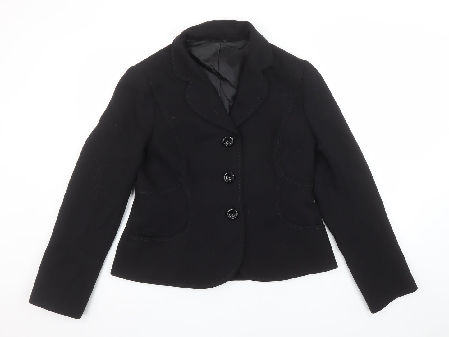 Hobbs Women Black Wool Single-Breasted Suit Jacket Size 14