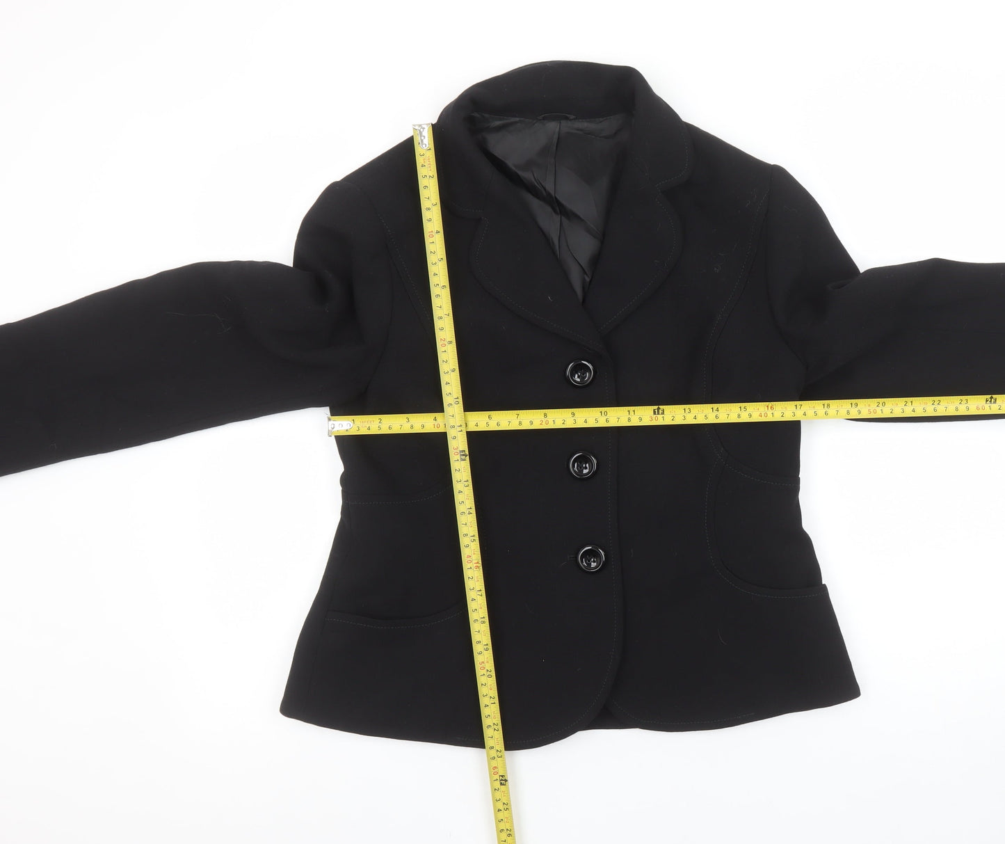 Hobbs Women Black Wool Single-Breasted Suit Jacket Size 14