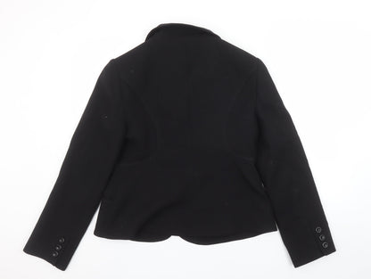 Hobbs Women Black Wool Single-Breasted Suit Jacket Size 14