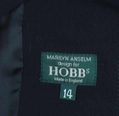 Hobbs Women Black Wool Single-Breasted Suit Jacket Size 14