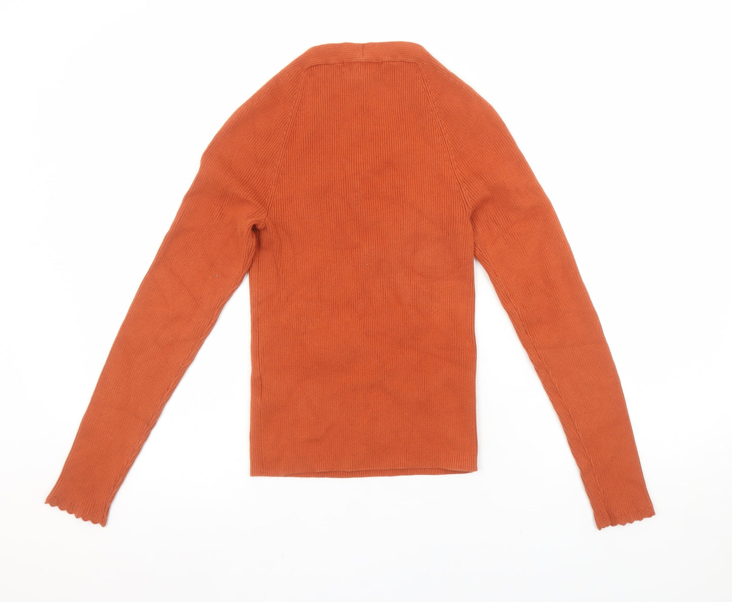 Boden Women’s Orange Knit Long Sleeve Square Neck Top Size 10