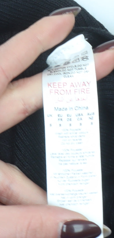 PrettyLittleThing Women's Black Sleeveless V-Neck Knit Bodycon Midi Dress S