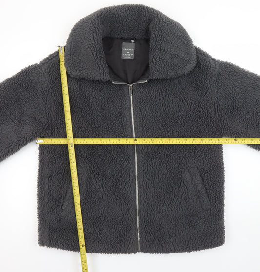 Primark Women’s Grey Fleece Bomber Jacket XS Casual Winter Coat