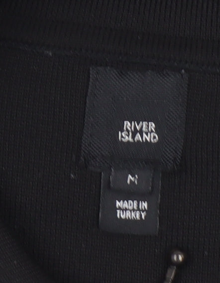 Mens UK Size M River Island Polyester Polo Shirt