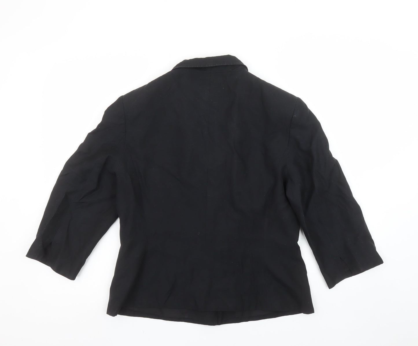 Kaliko Women’s Black Silk Linen Blend Tailored Blazer UK 12