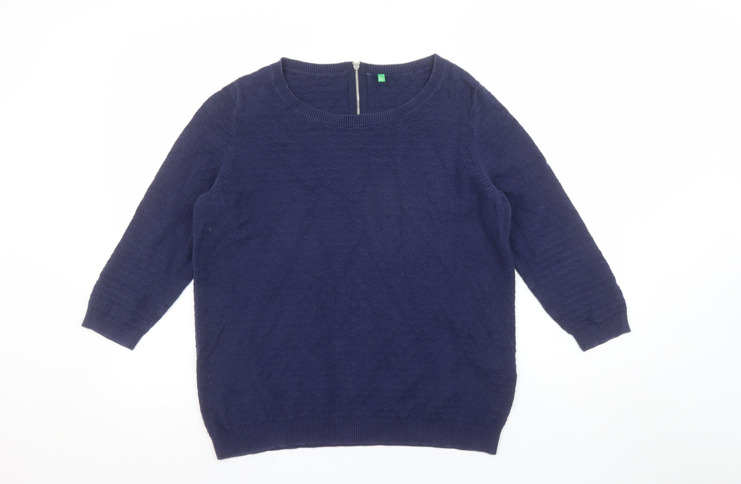 Womens UK Size S United Colors of Benetton Blue Pullover Jumper