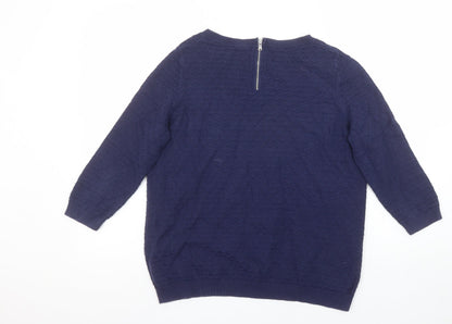 Womens UK Size S United Colors of Benetton Blue Pullover Jumper
