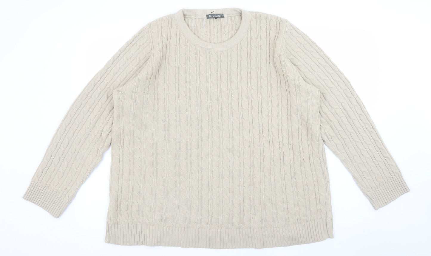 Womens UK Size L Bonmarché Beige Pullover Jumper