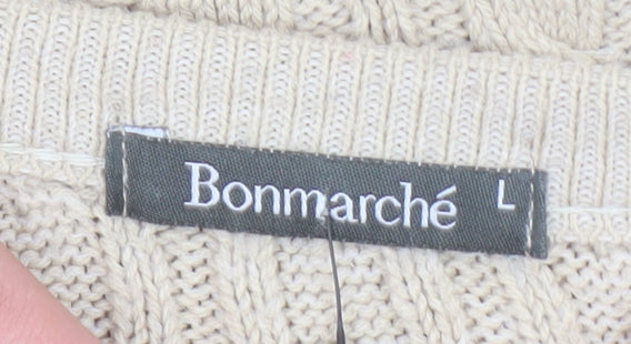 Womens UK Size L Bonmarché Beige Pullover Jumper